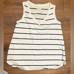 Mud Pie Striped Sleeveless V Neck Top Size Small